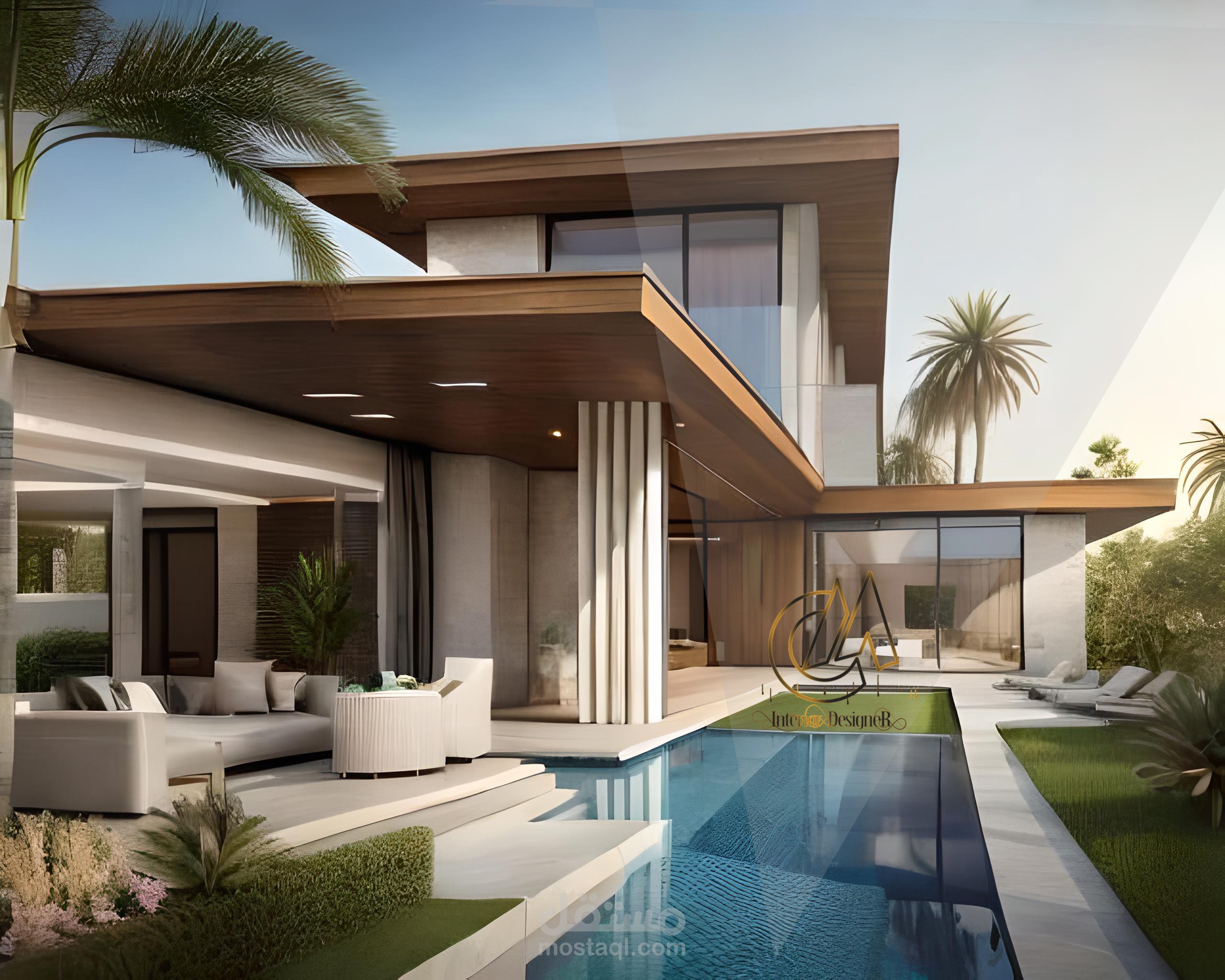 تصميم خارجى لفيلا مودرن