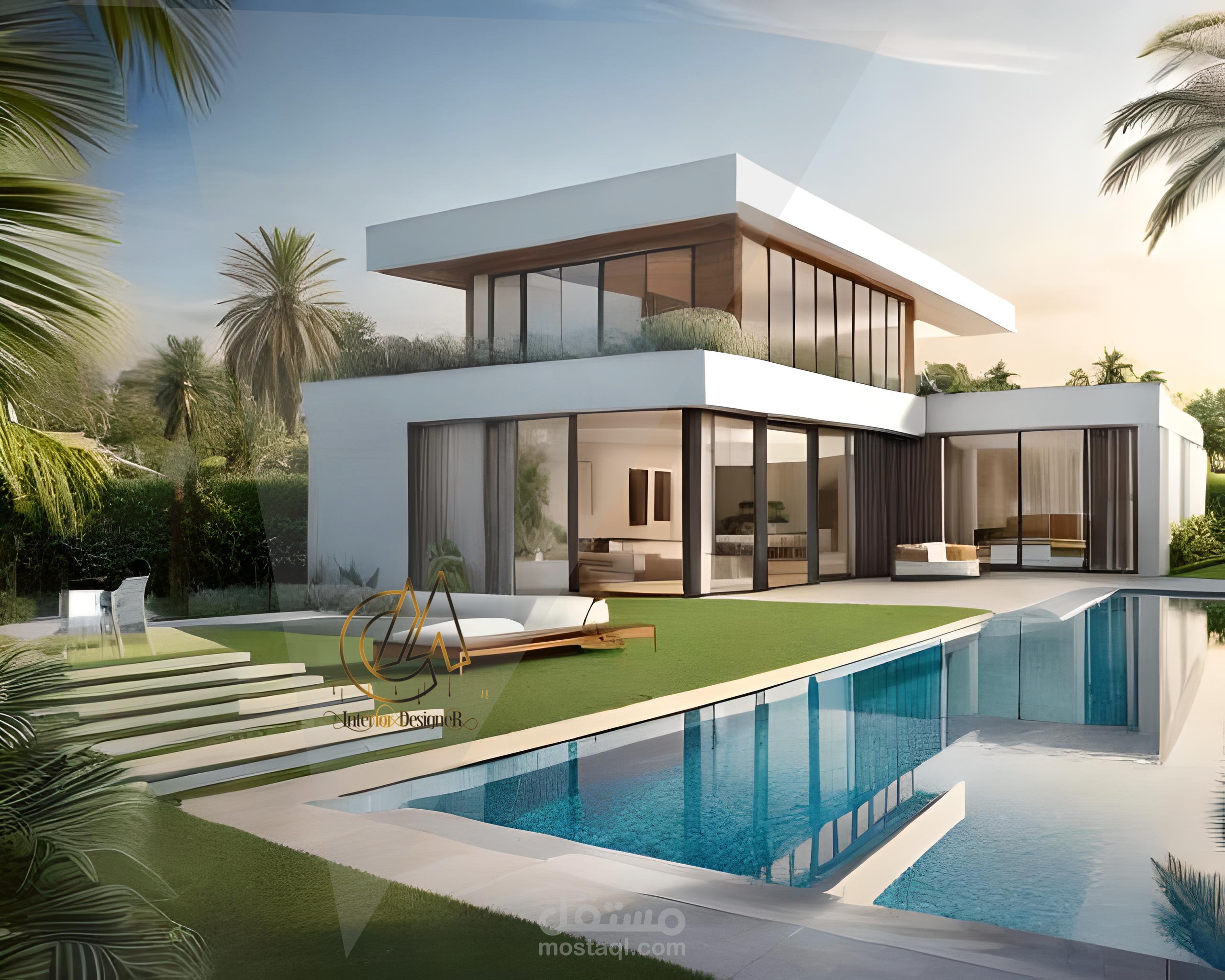 تصميم خارجى لفيلا مودرن