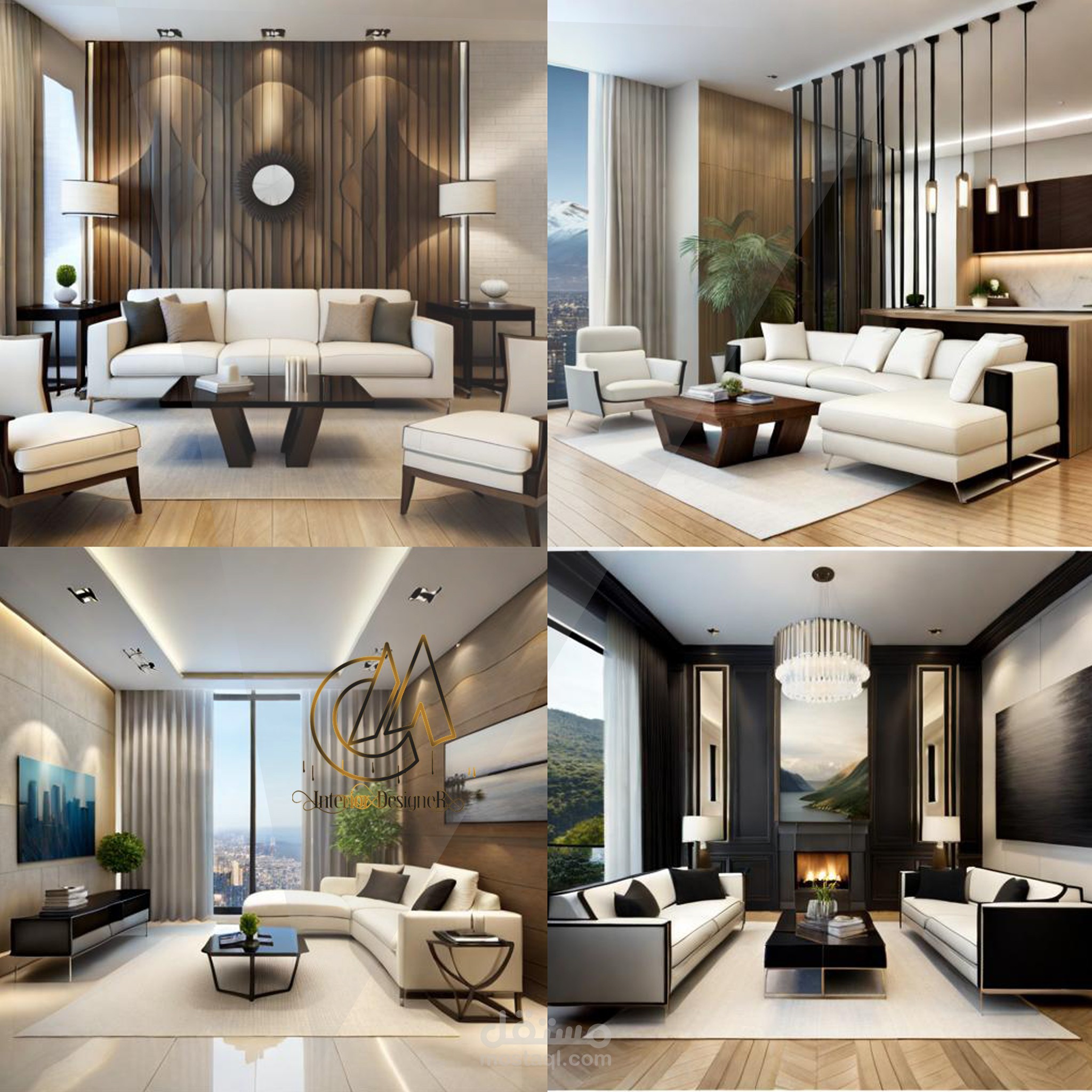 تصاميم مختلفة لغرفة معيشة