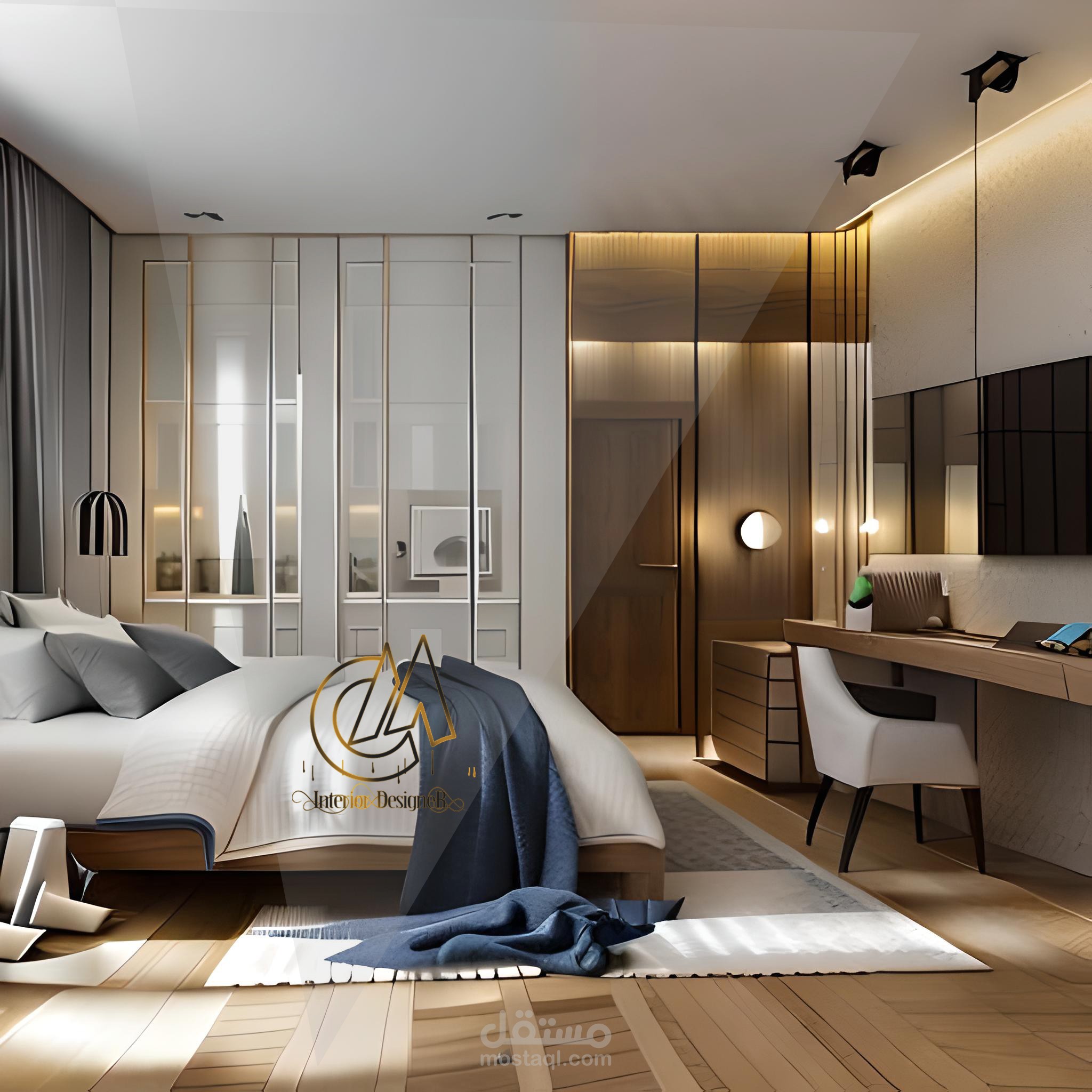 تصميم غرفة نوم رئيسية مودرن