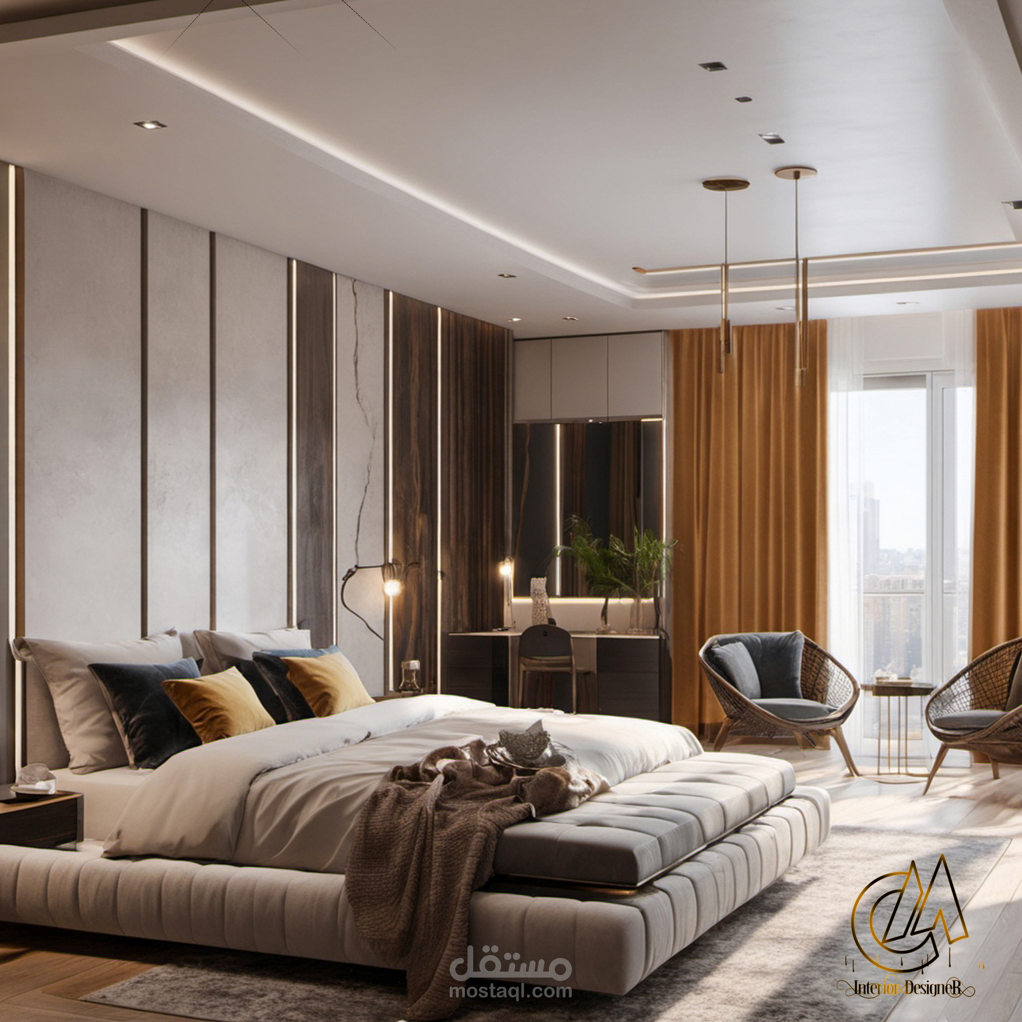 تصميم  غرفة نوم لفيلا  (السعودية)