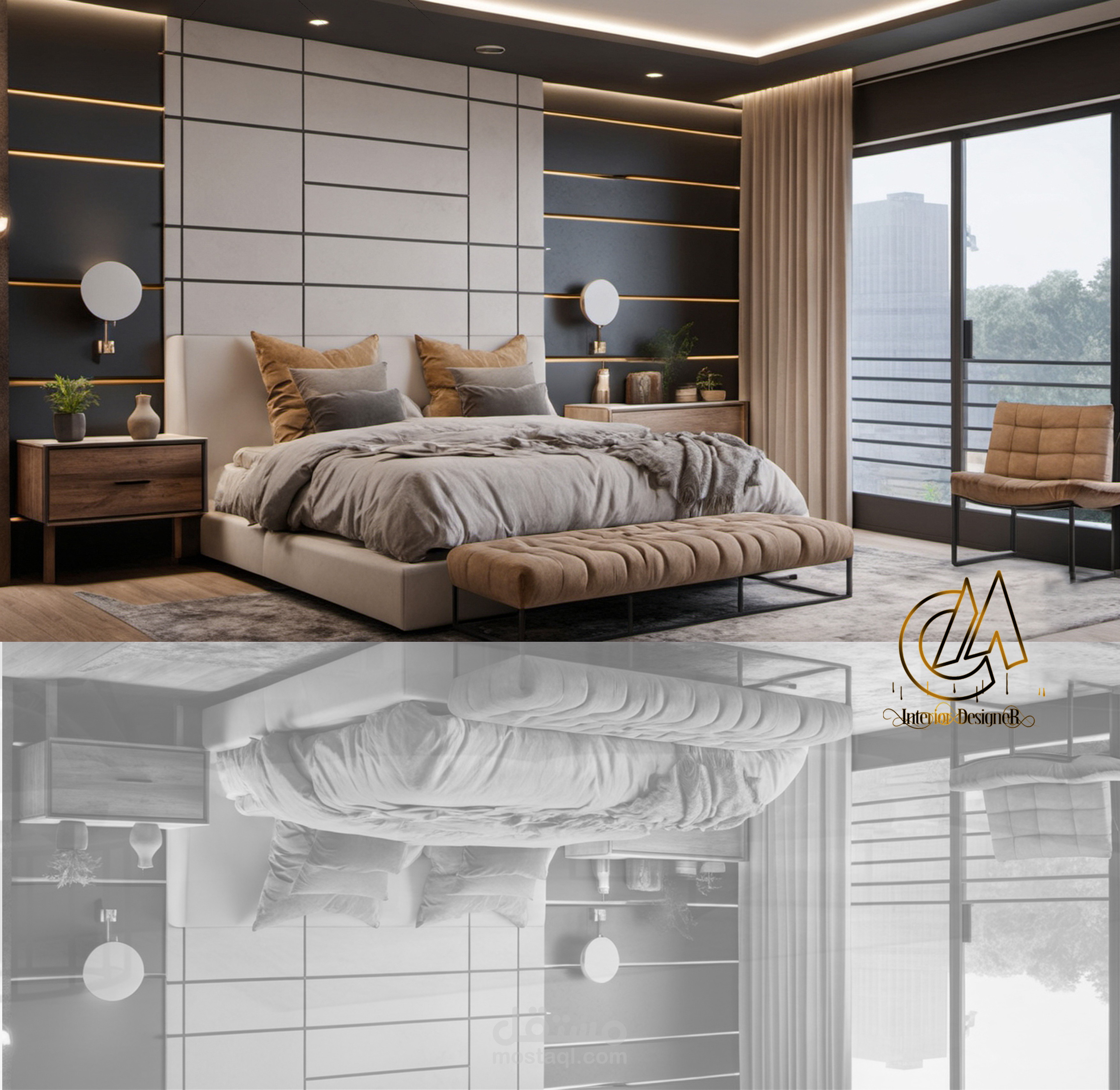 تصميم  غرفة نوم لفيلا  (السعودية)