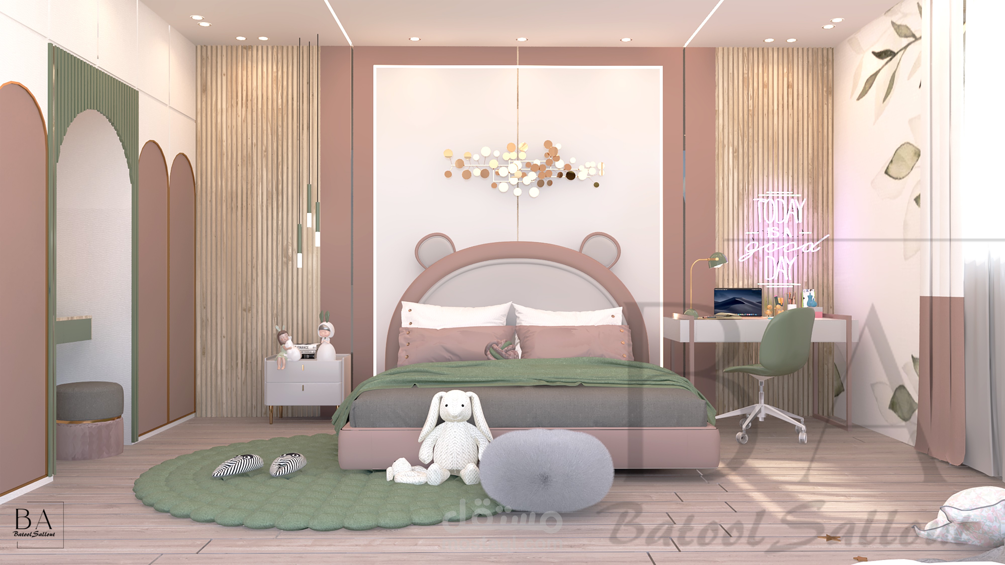 تصميم داخلي لغرفة نوم بنات