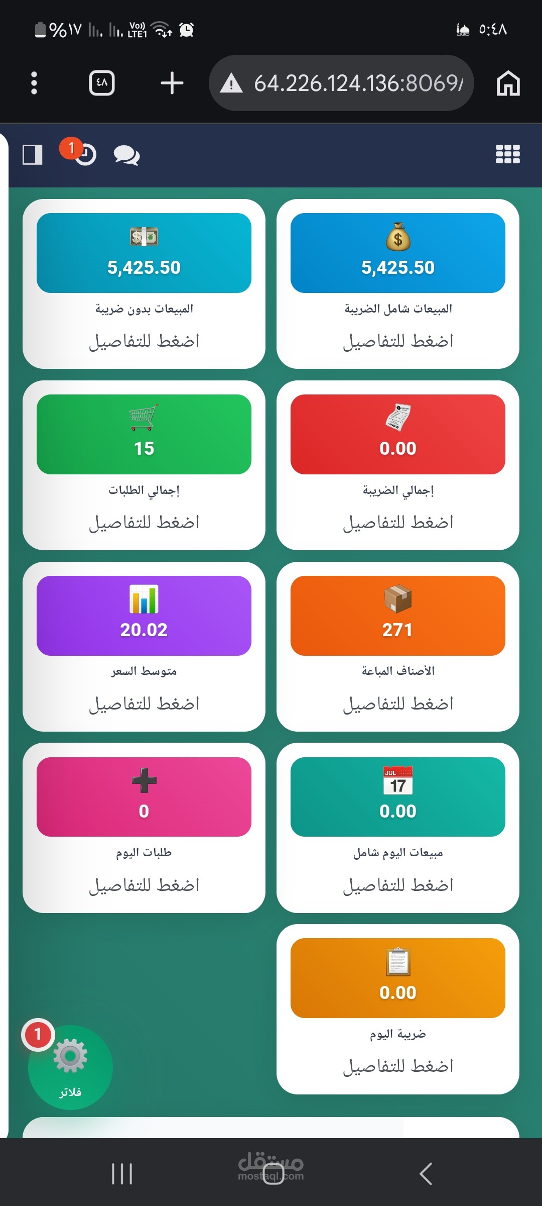 Odoo erp - dashboard pos