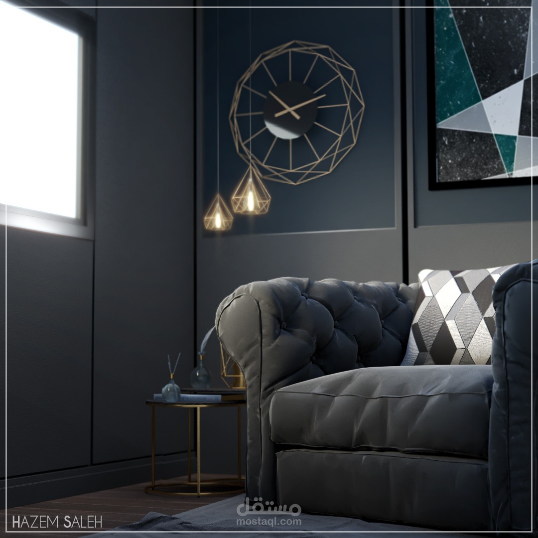 Dark Style Interior Design of Setting Area