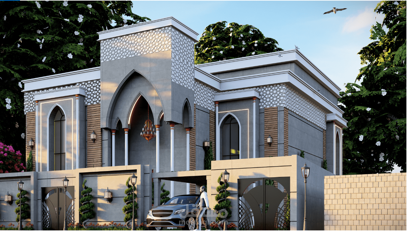 مخطط فيلا سكنية بالمملكه العربيه السعوديه بطراز اسلامي