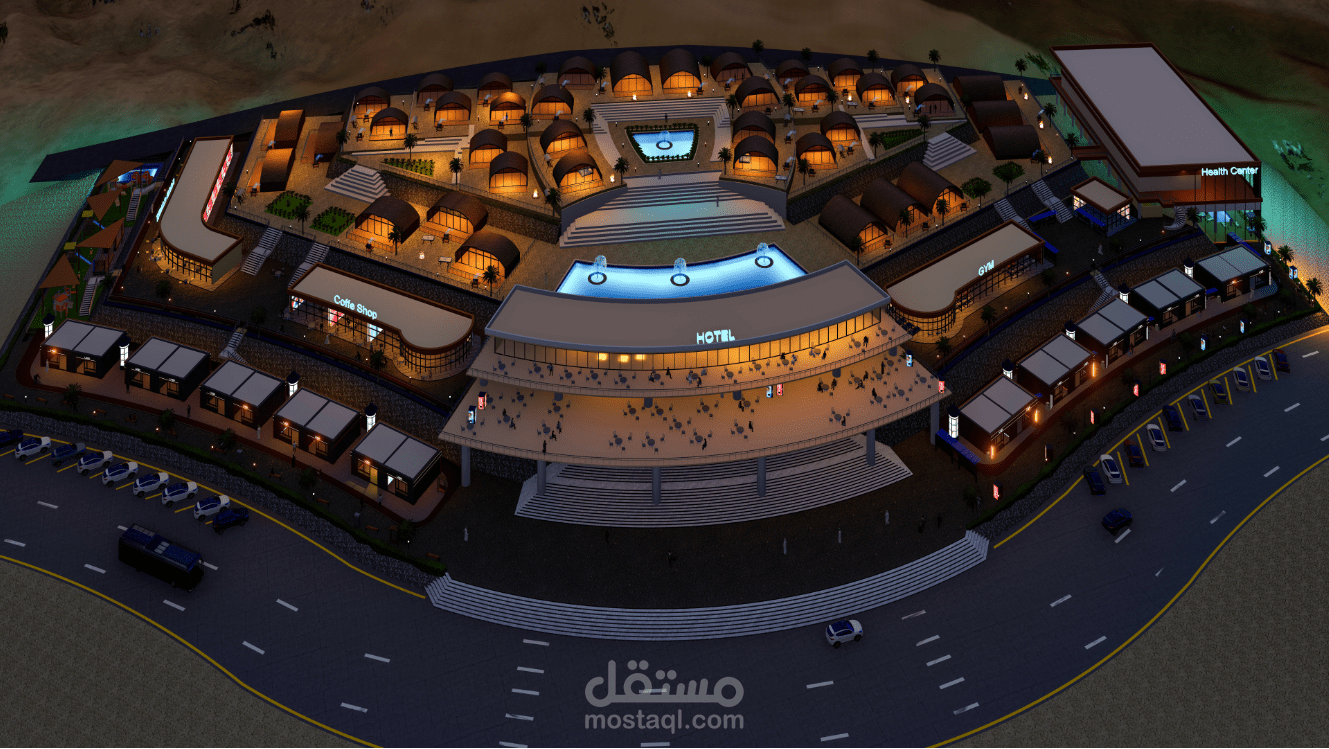 تصميم منتجع سياحي بسلطنه عمان