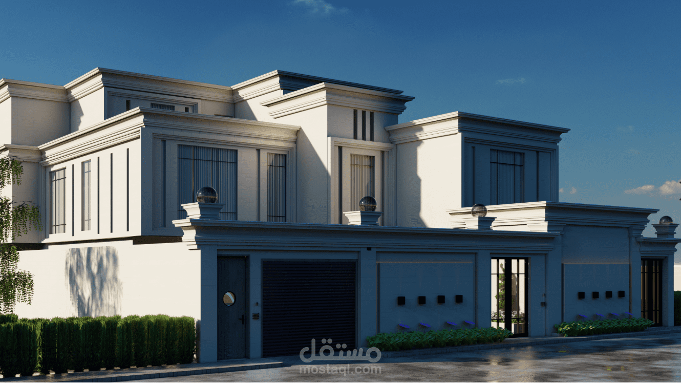 تصميم فيلا نيوكلاسيك بالمملكه العربيه السعوديه