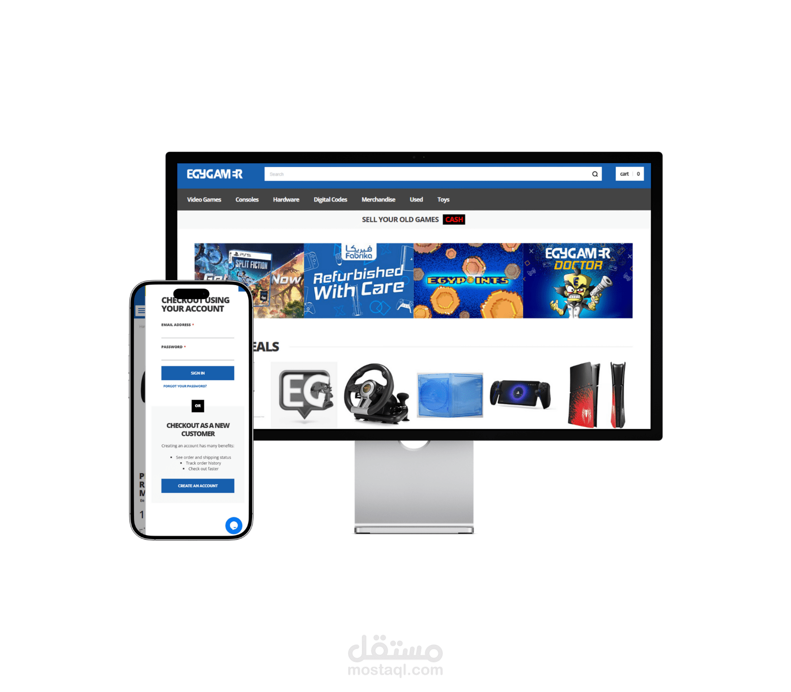 إنشاء متجر إلكتروني خاص بالجيمرز وانشاء الوجو