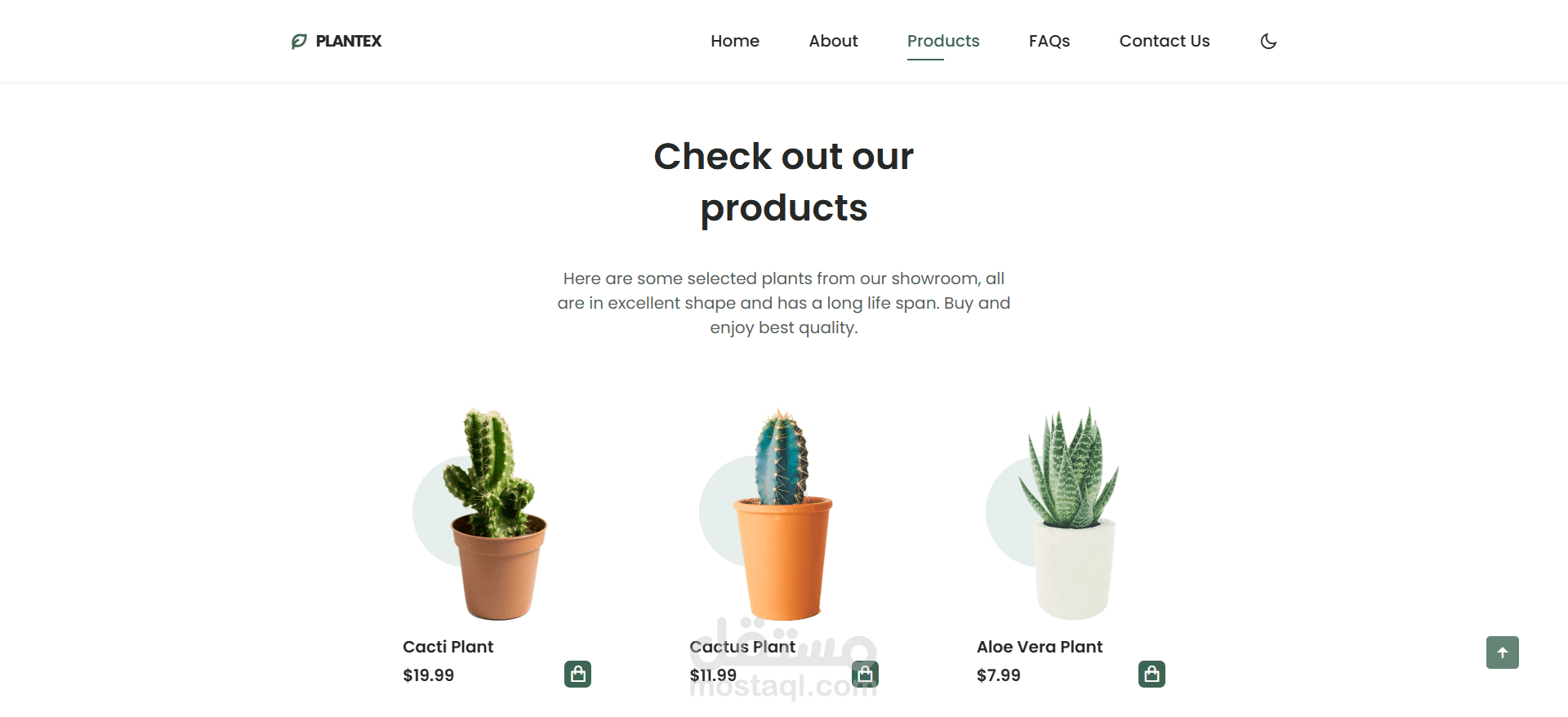 PLANETEX - landing page