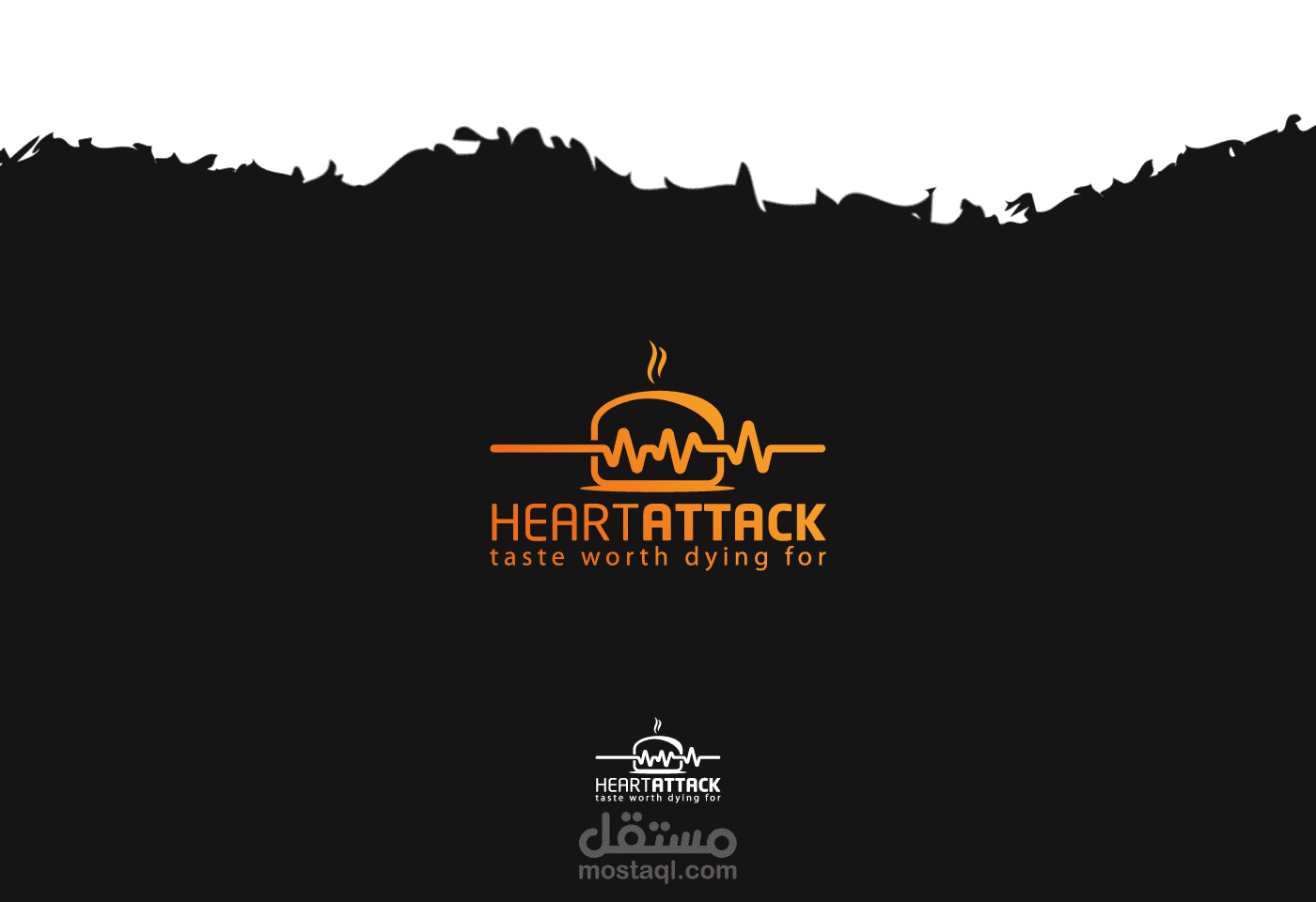 لوجو ومنيو مطعم heart attack