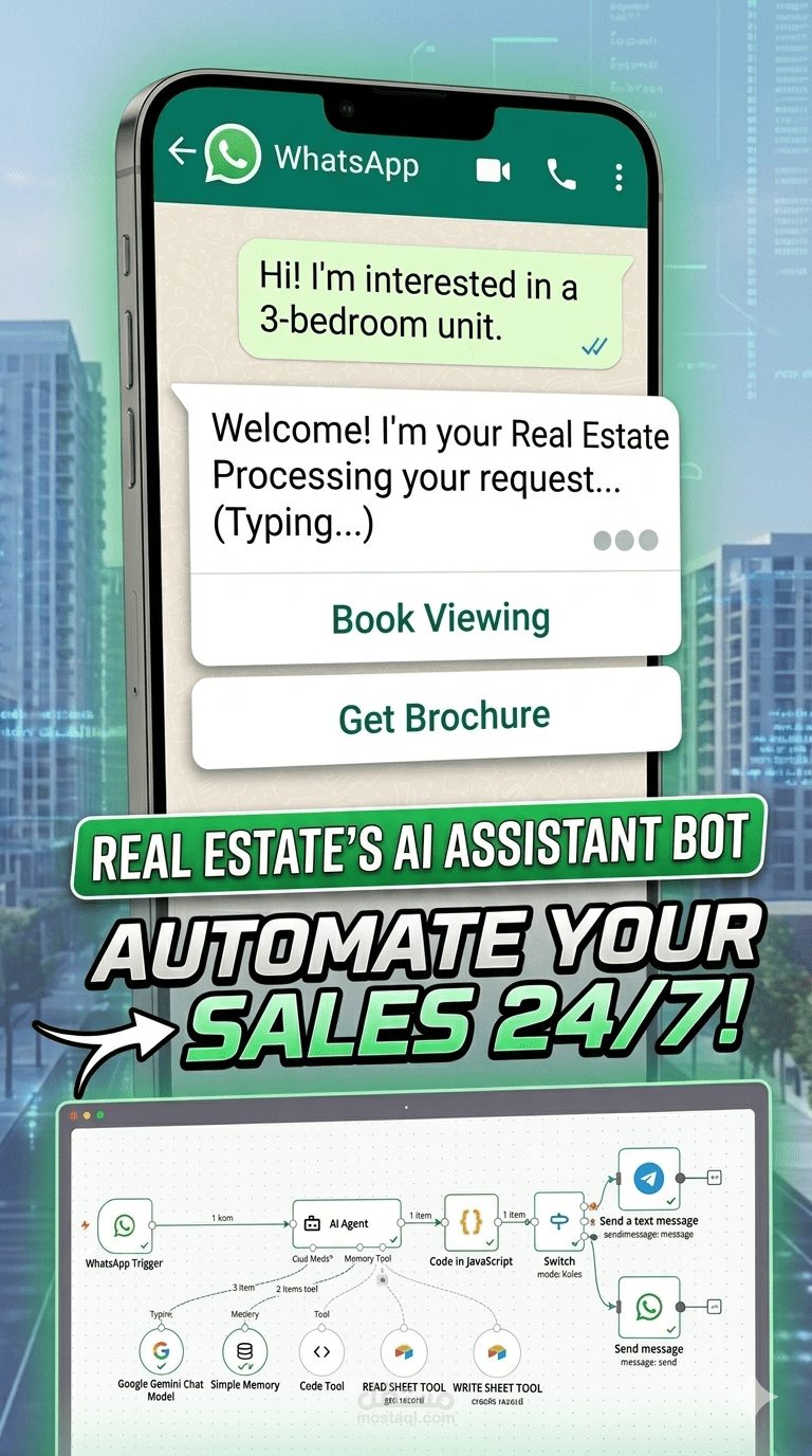 نظام أتمتة متكامل لإدارة وتحليل ليدات العقارات (AI-Powered Real Estate Agent