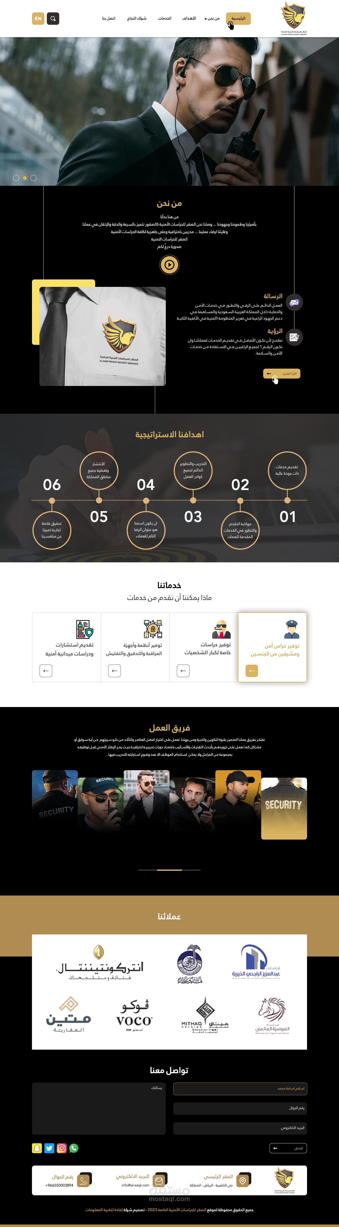 الموقع التعريفي لشركة الصقر للحراسات الأمنية الخاصة