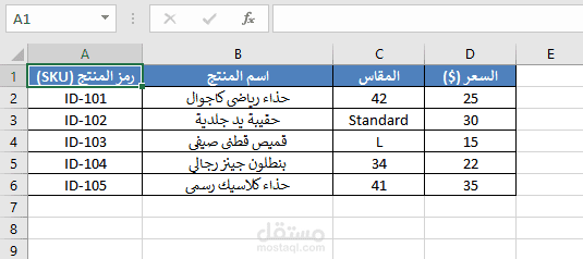 إدخال وتنسيق بيانات منتجات متجر إلكتروني (Data Entry)