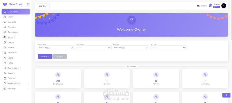 تطوير وبرمجة مشروع إدارة علاقات العملاء ( CRM System )
