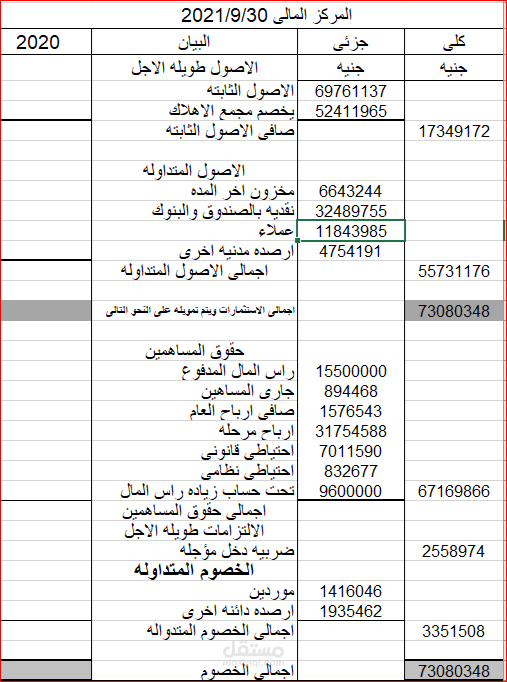 انشاء نموذج مالي