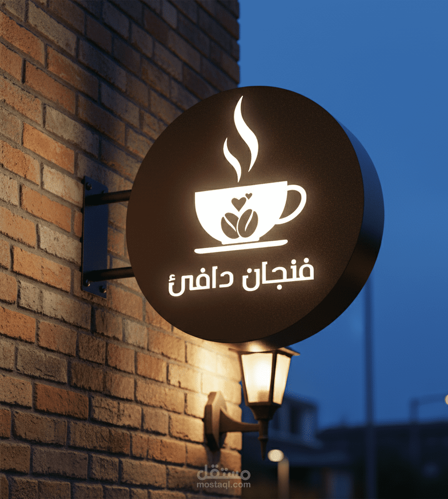 تصميم شعار وتطبيقات الهوية لمقهى "فنجان دافئ