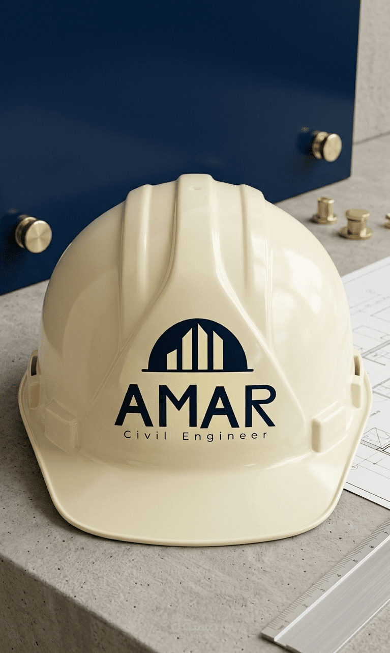 تصميم هوية بصرية هندسية متكاملة/ مشروع لوجو باسم عمار مهندس مدني