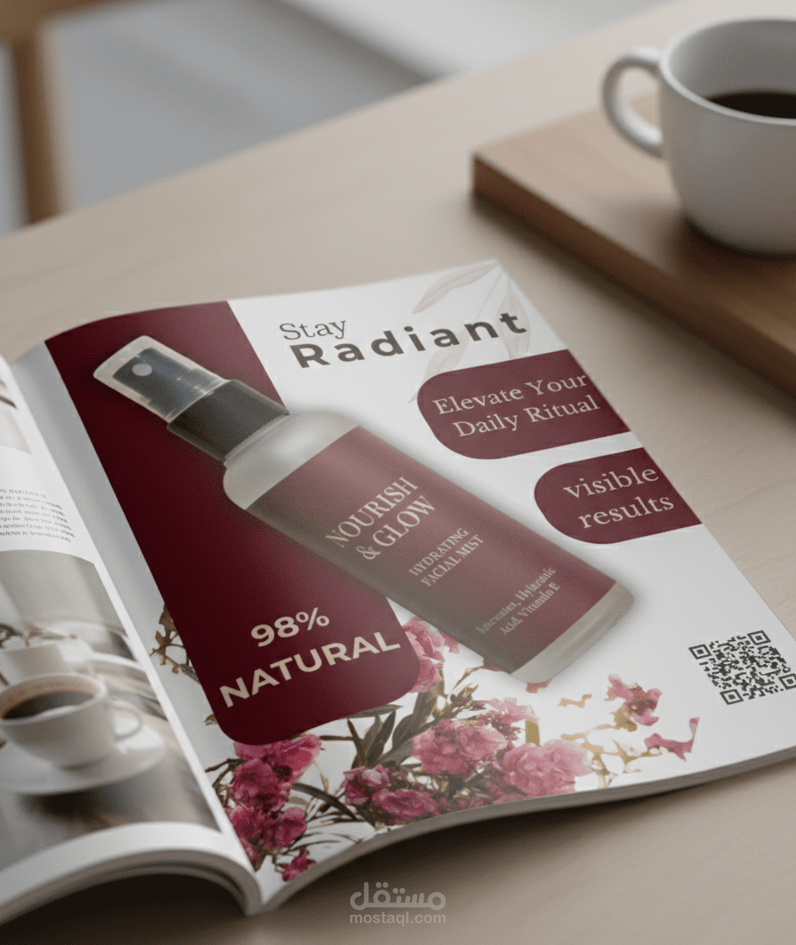 تصميمات سوشيال ميديا احترافية لبراند اسكين كيرNourish & Glow