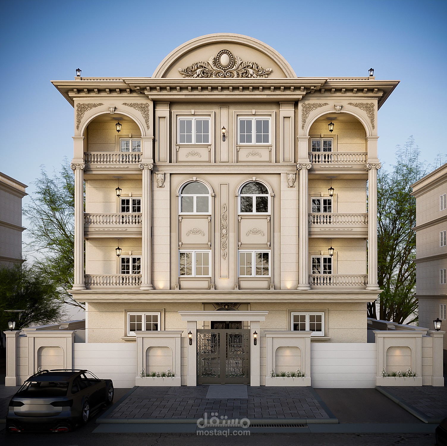 تصميم معمارى و اظهار لواجهة كلاسيك