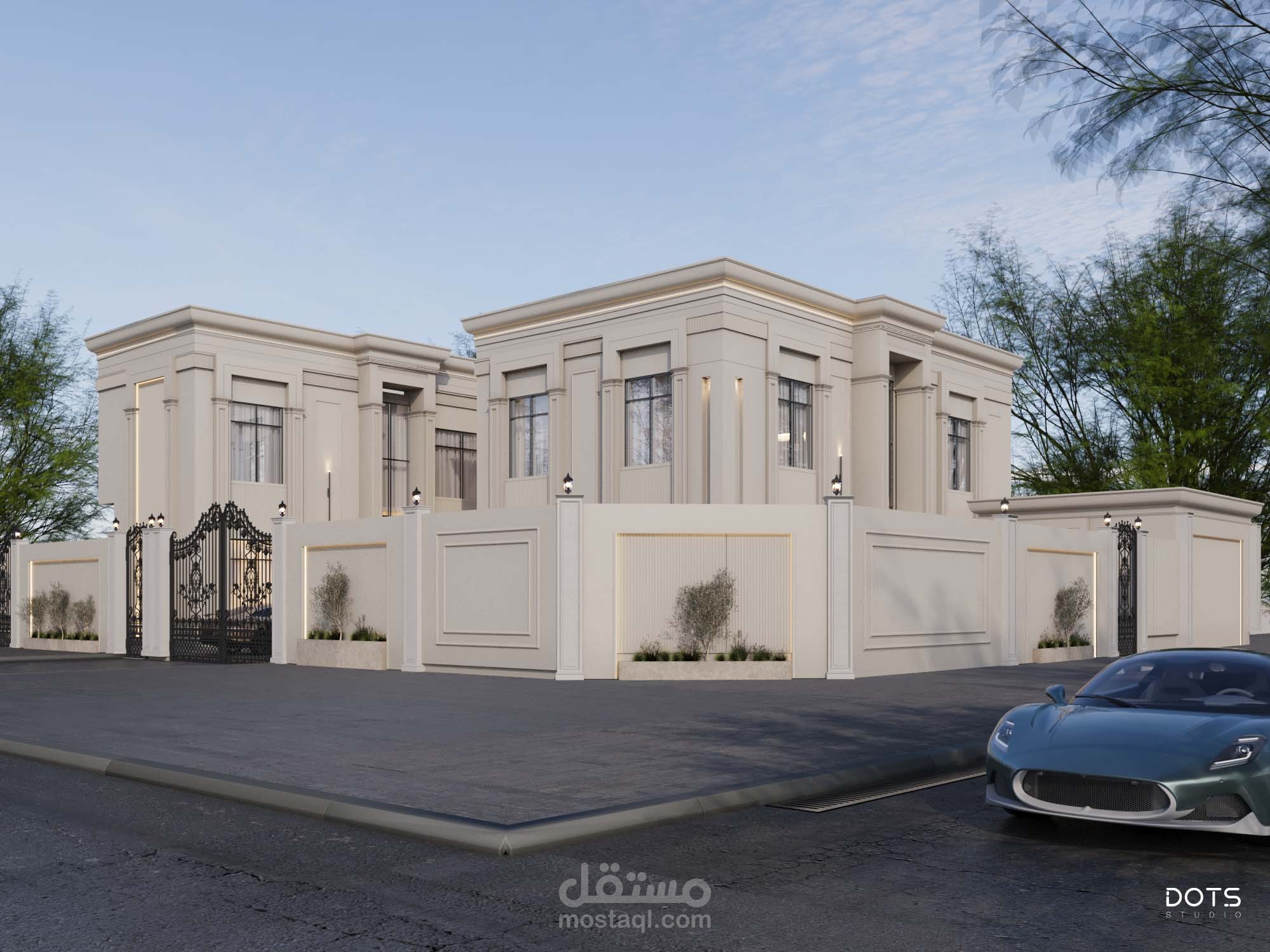 تصميم معمارى و اظهار لواجهة نيو كلاسيك