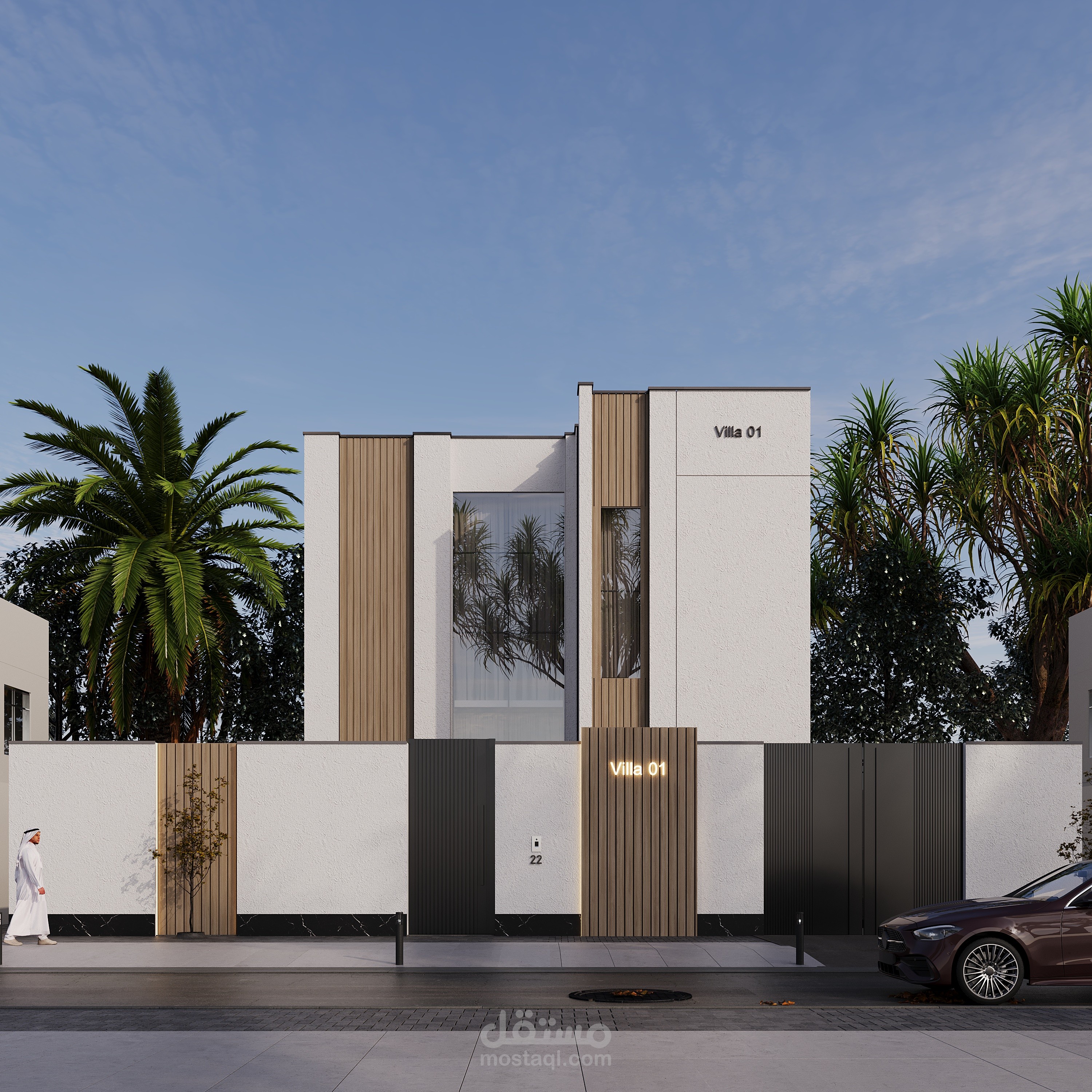 تصميم معمارى و اظهار لواجهة مودرن