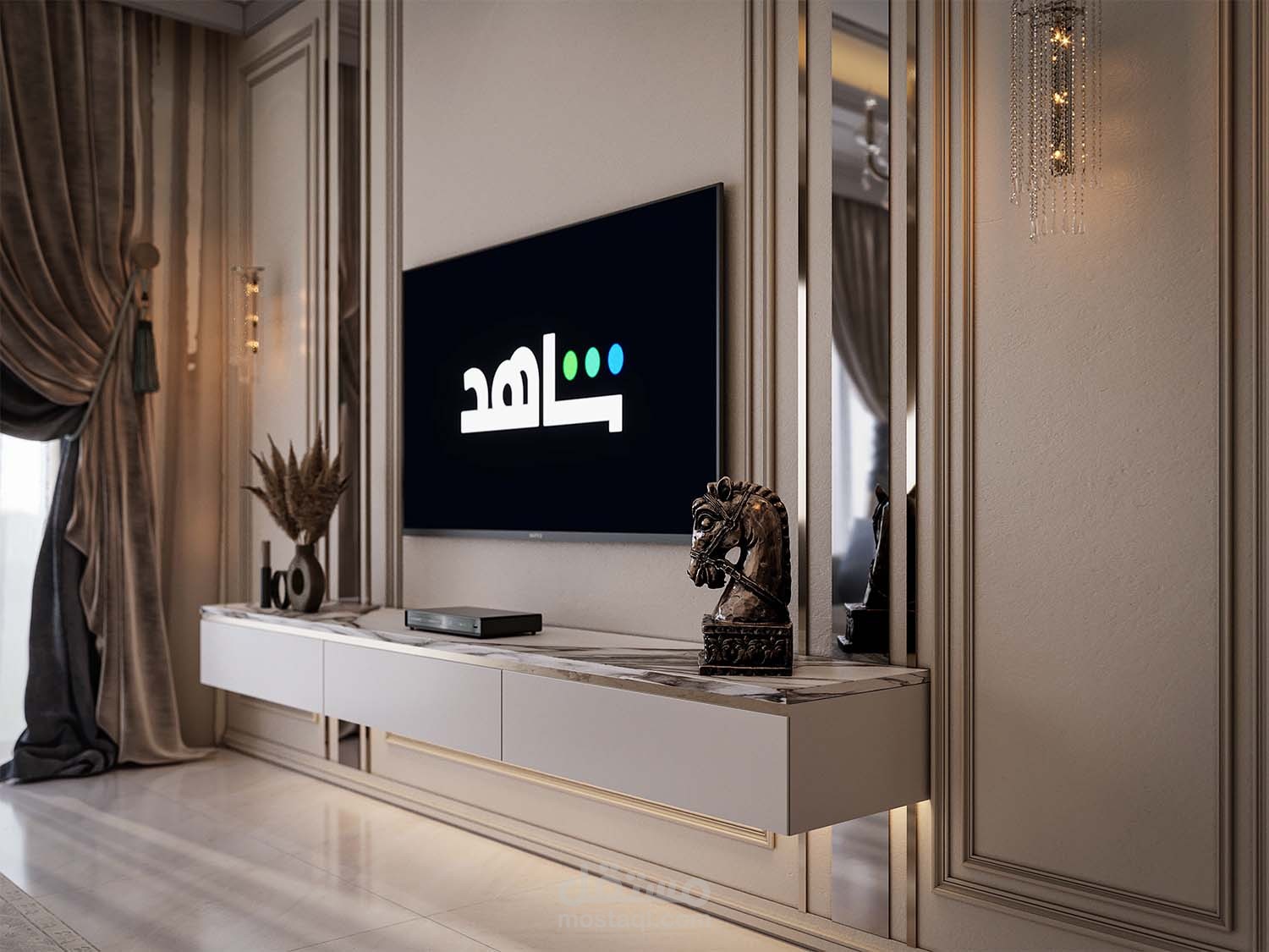 تصميم داخلى لفراغ استقبال