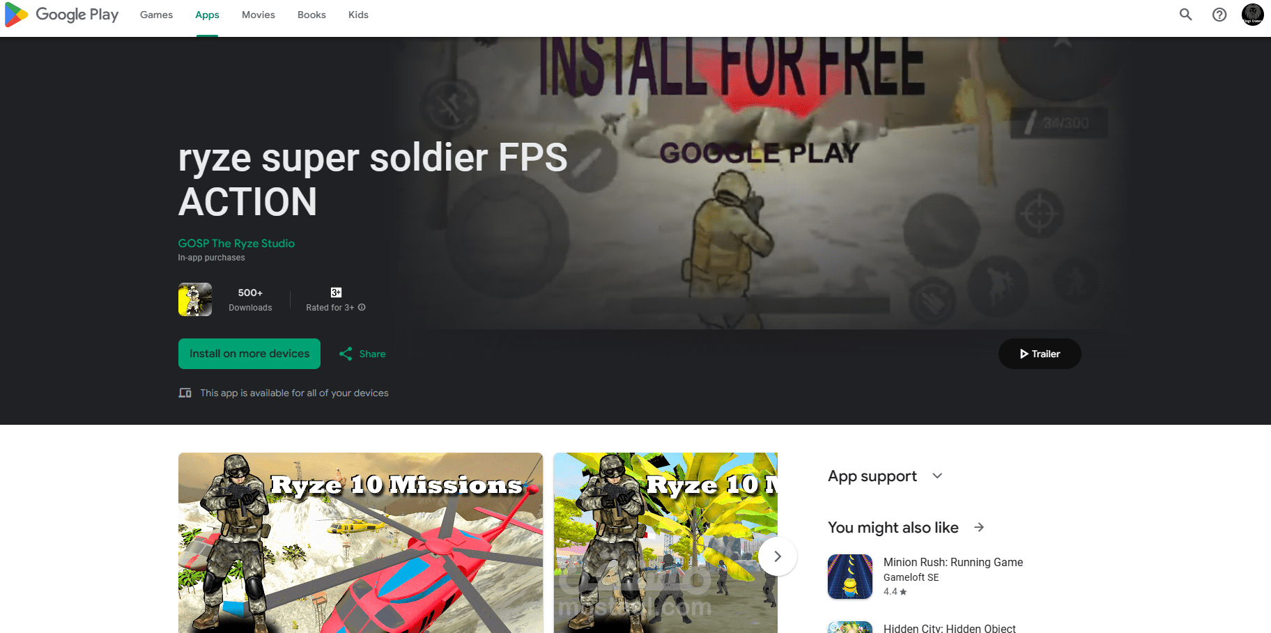 قمت ببرمجة لعبة ryze super soldier FPS ACTION