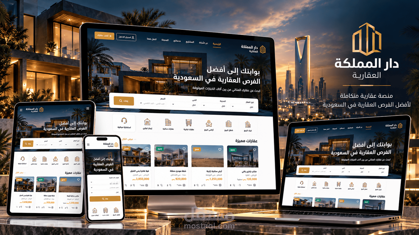 تصميم وبرمجة منصة دار المملكة العقارية