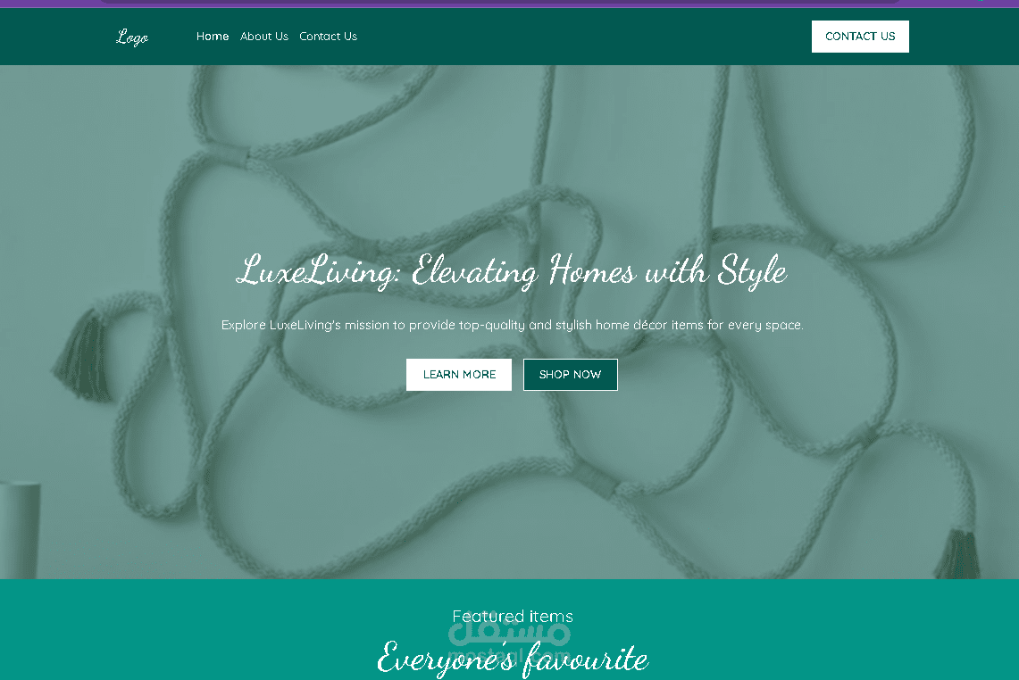 "Creating a promotional website for a home decor store called Luxel Living."
