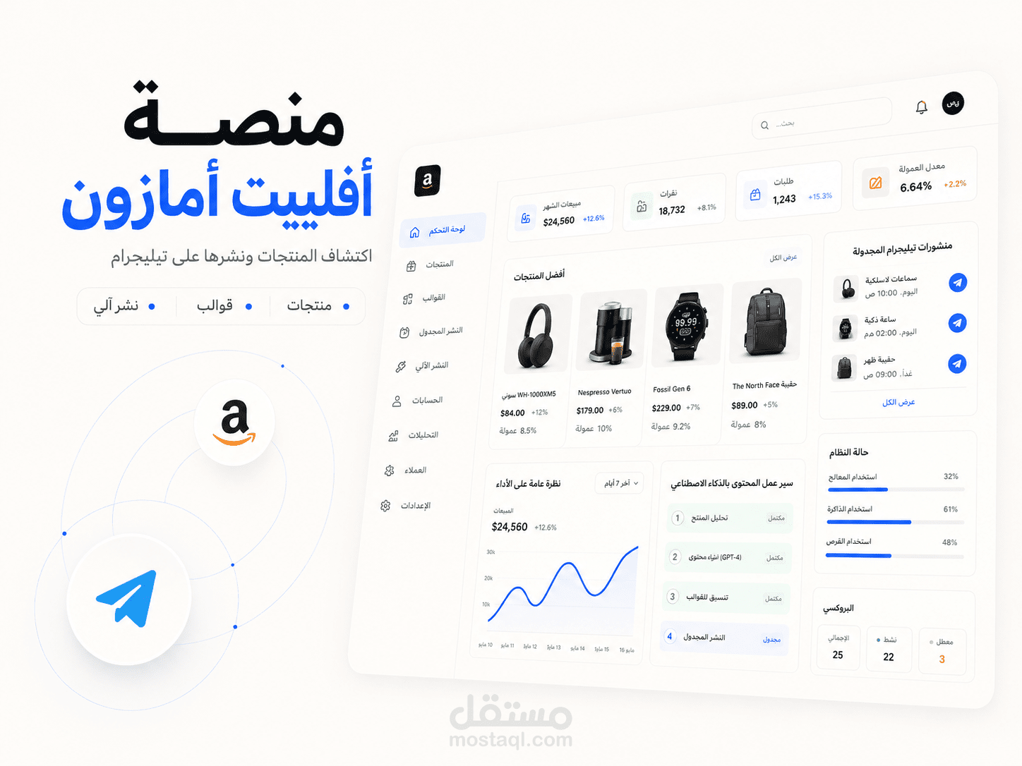 Amazon Affiliate SaaS | منصة ذكية لاكتشاف المنتجات والعروض ونشرها تلقائيًا على تيليجرام