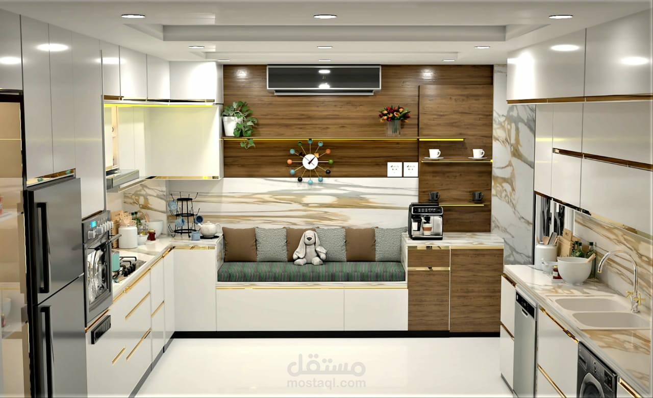 تصميم مطبخ مودرن بأناقة واحترافية وصوره 360