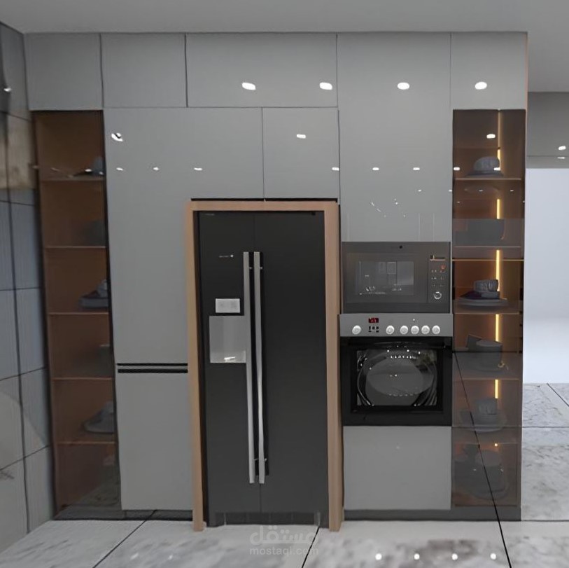 هذا المطبخ هو توليفة مثالية لمحبي التصاميم الراقية التي تجمع بين البساطة والفخامة