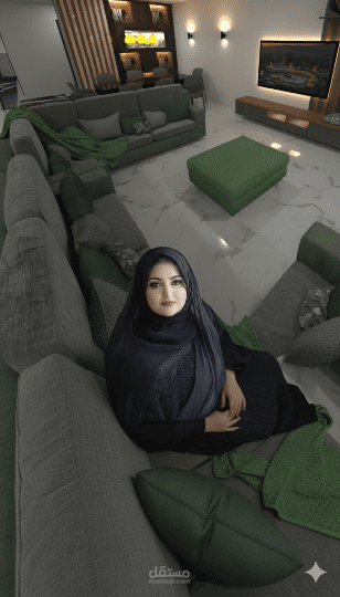 تصميم داخلي حديث – ليفنج روم مفتوح على المطبخ