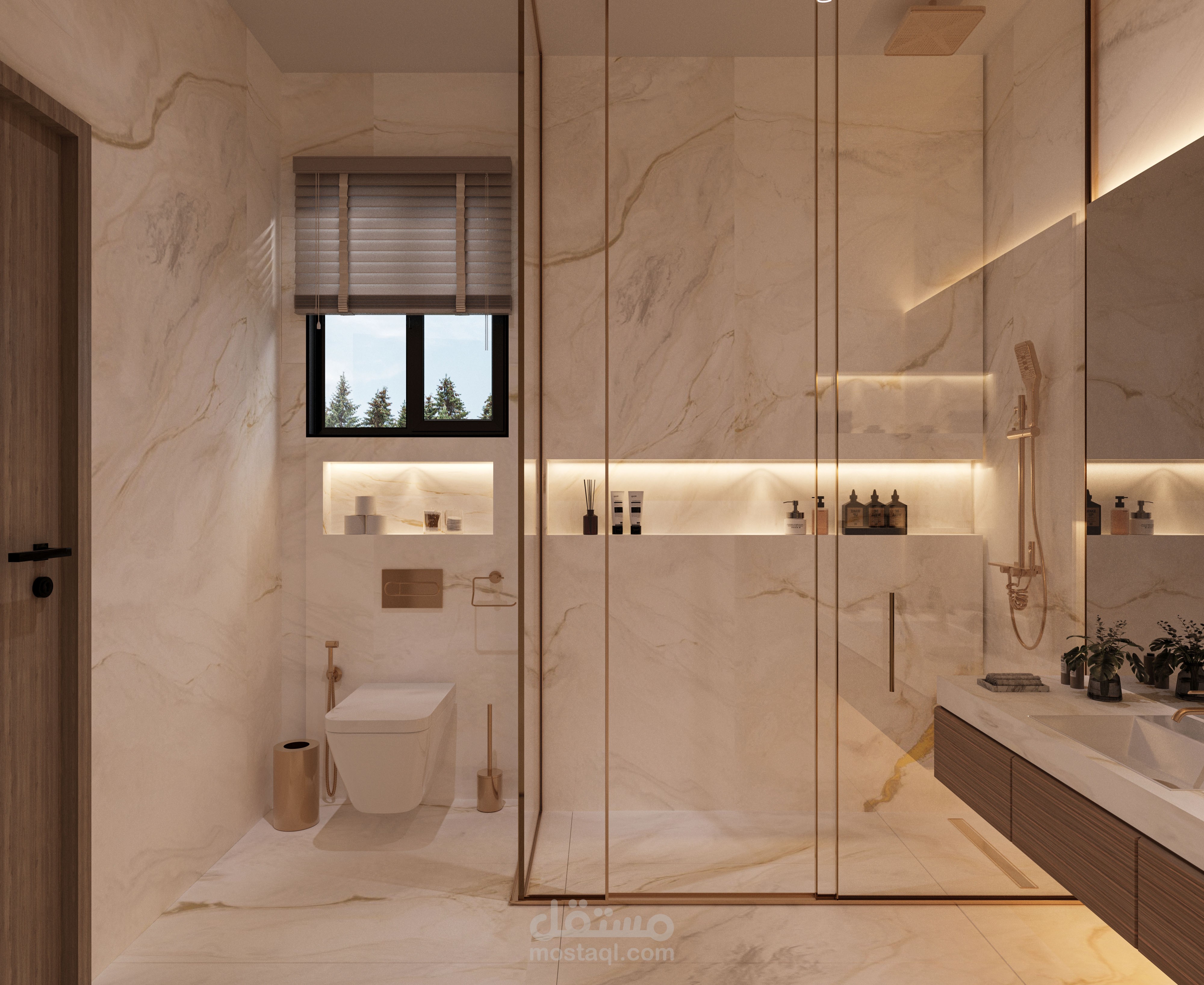 إظهار معماري لفراغ حمام