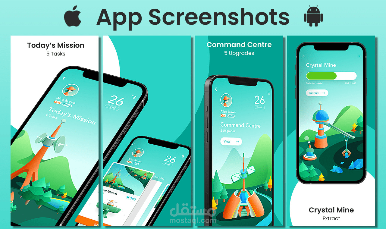 app screenshots for play store and app store