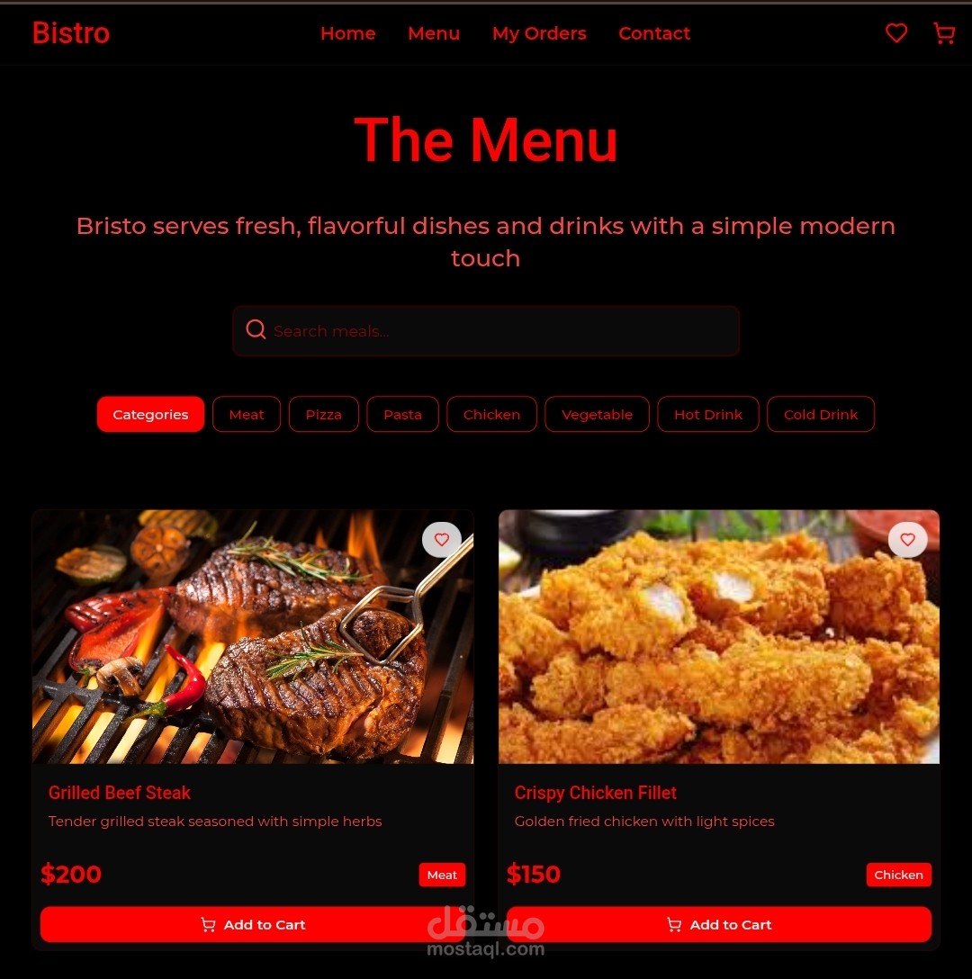 Bristo Restaurant Menu