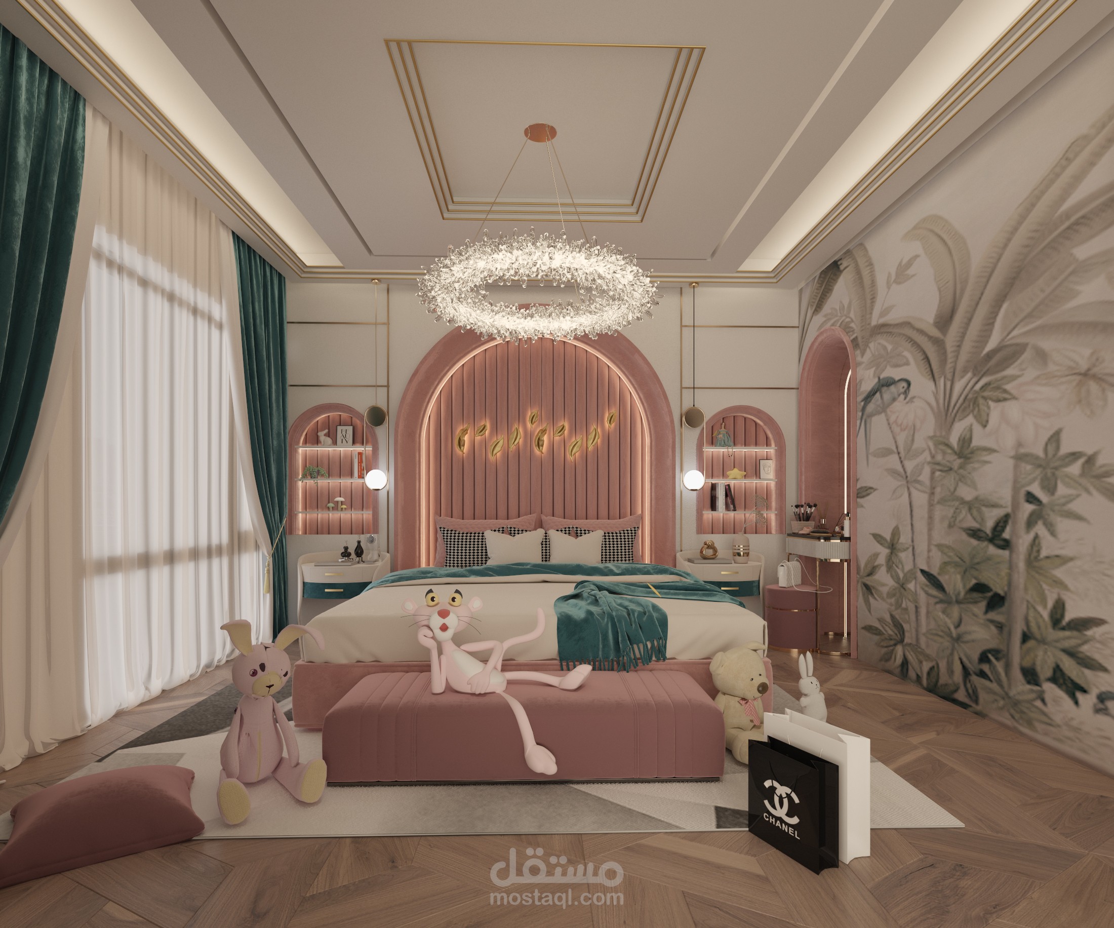 غرفة نوم بتصميم على النمط الحديث