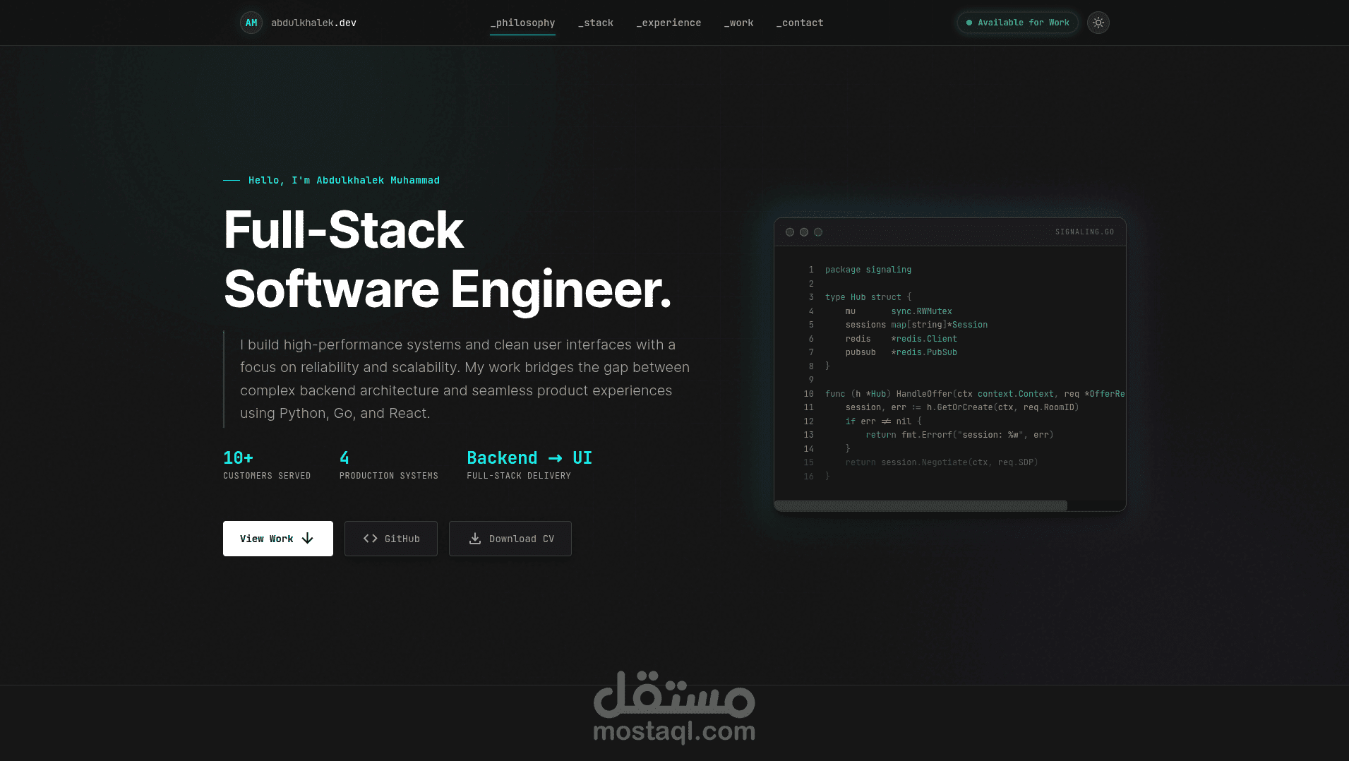 موقع Portfolio شخصي