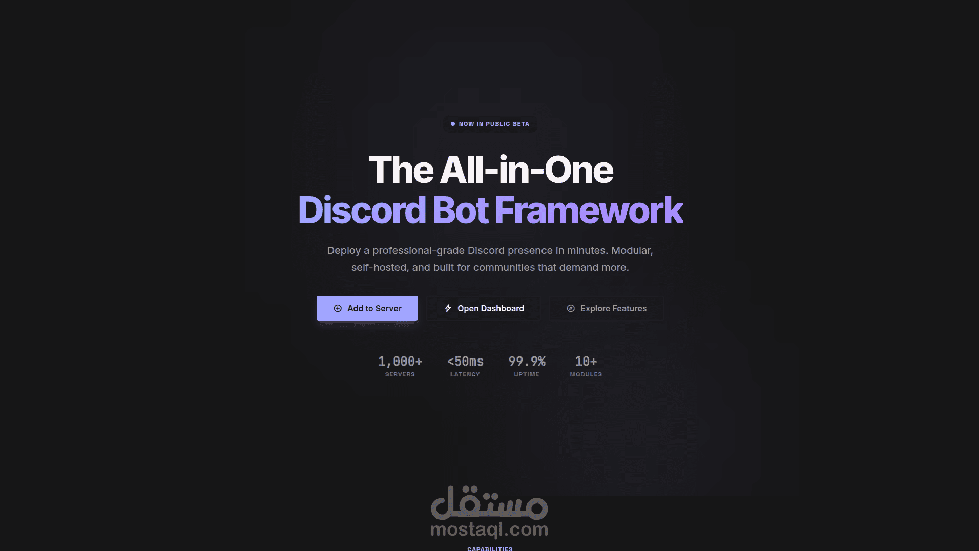 منصة Discord Bot متكاملة مع لوحة تحكم ويب — FluxCore