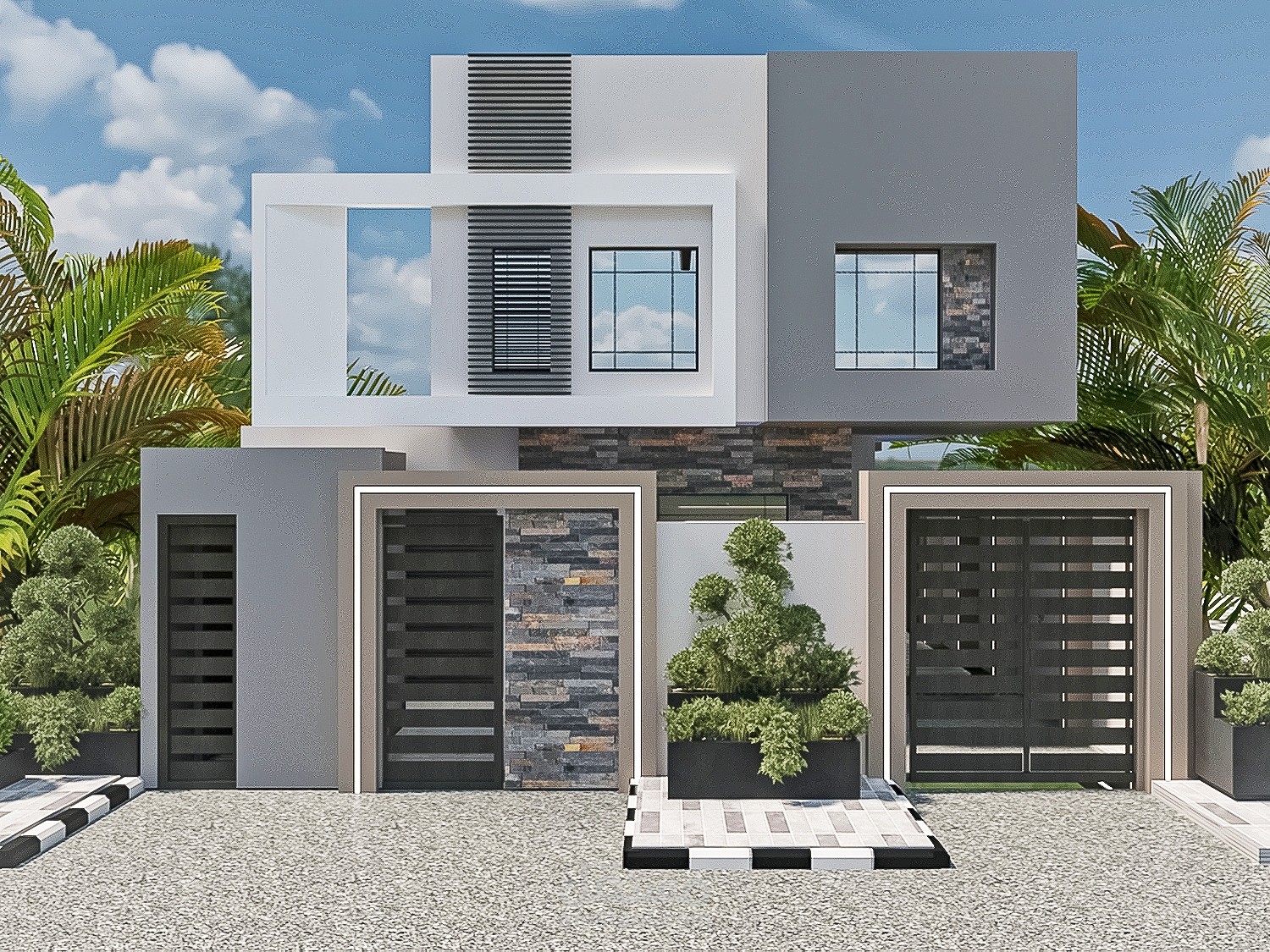 تصميمي لواجهة خارجيه مودرن