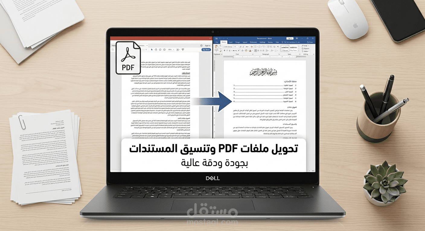 خدمة تحويل ملفات PDF وتنسيق المستندات والملفات بجودة عالية
