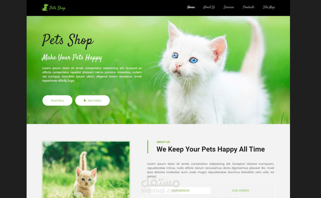 صفحه هبوط بأستخدام Html,css,js