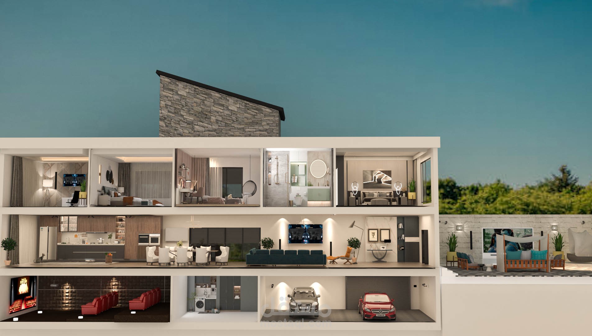 3D section قطاع ثلاثي الابعاد