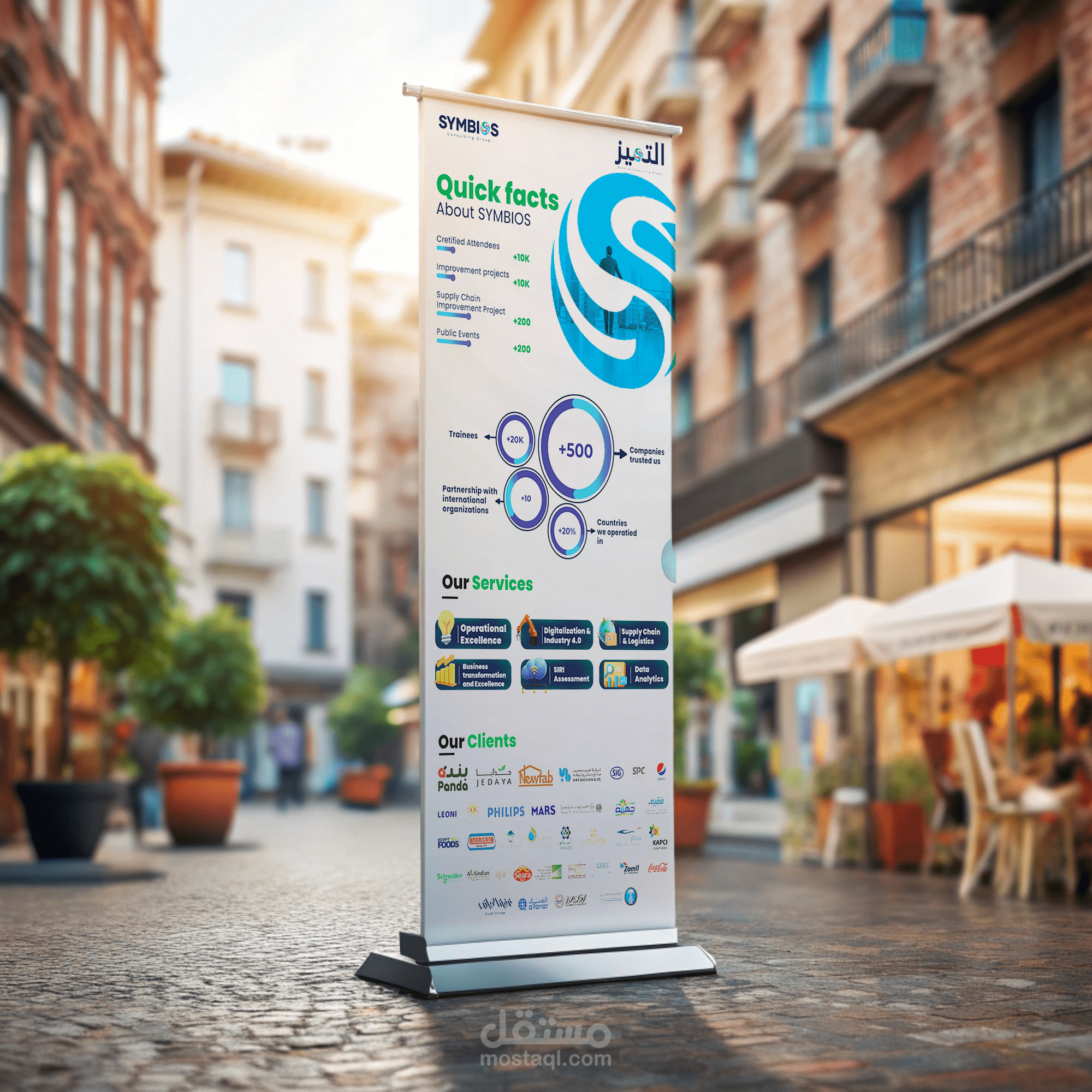 تصميم بانرات إعلانية احترافية لعرض إنجازات وخدمات الشركة