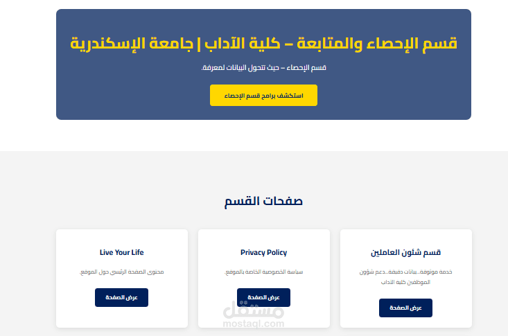 داش بورد لقسم الاحصاء