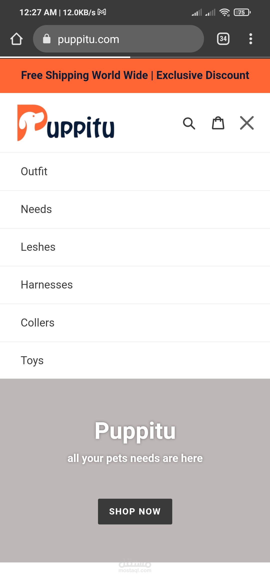 "Shopify store "Puppitu