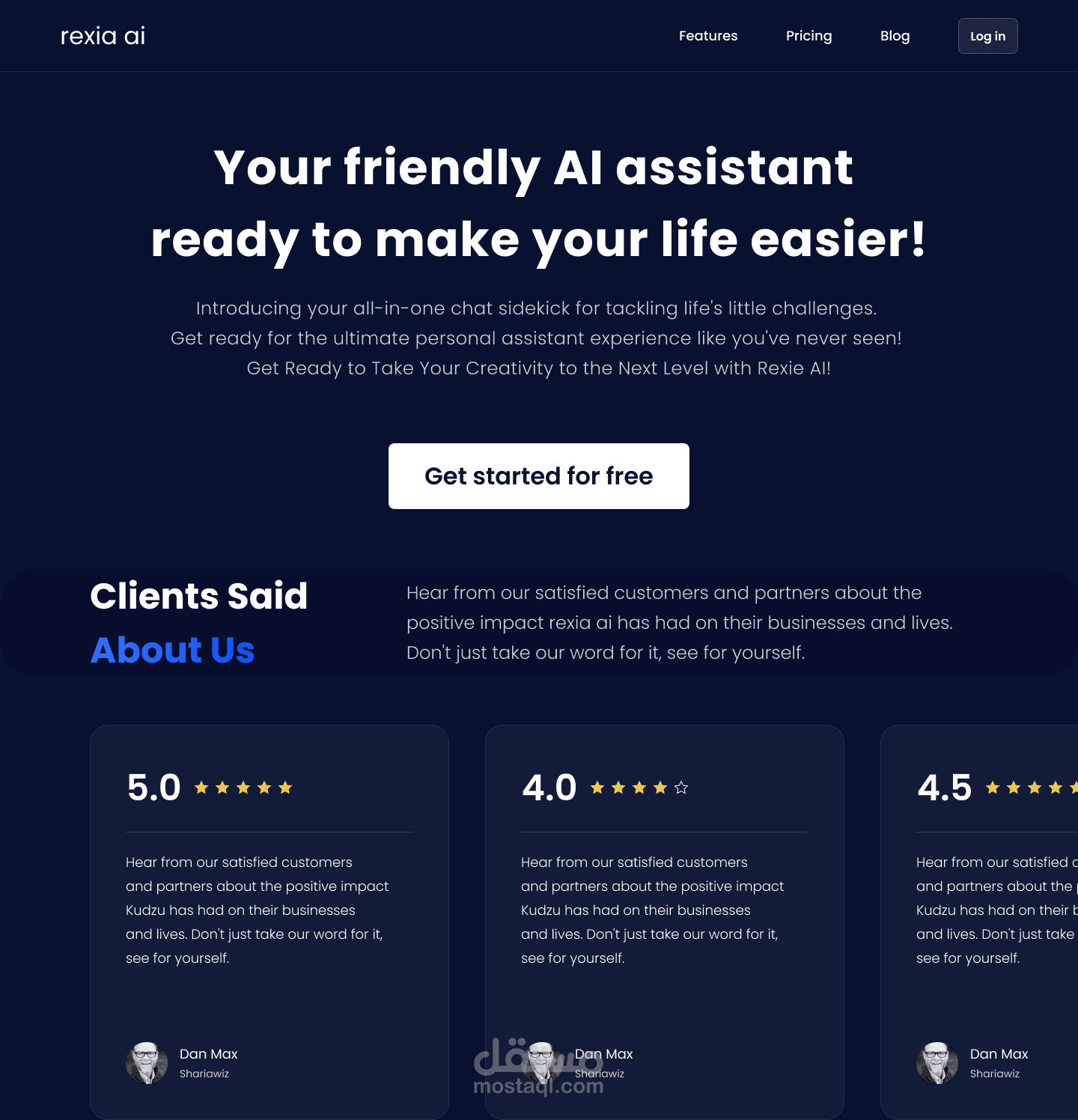ai landing page