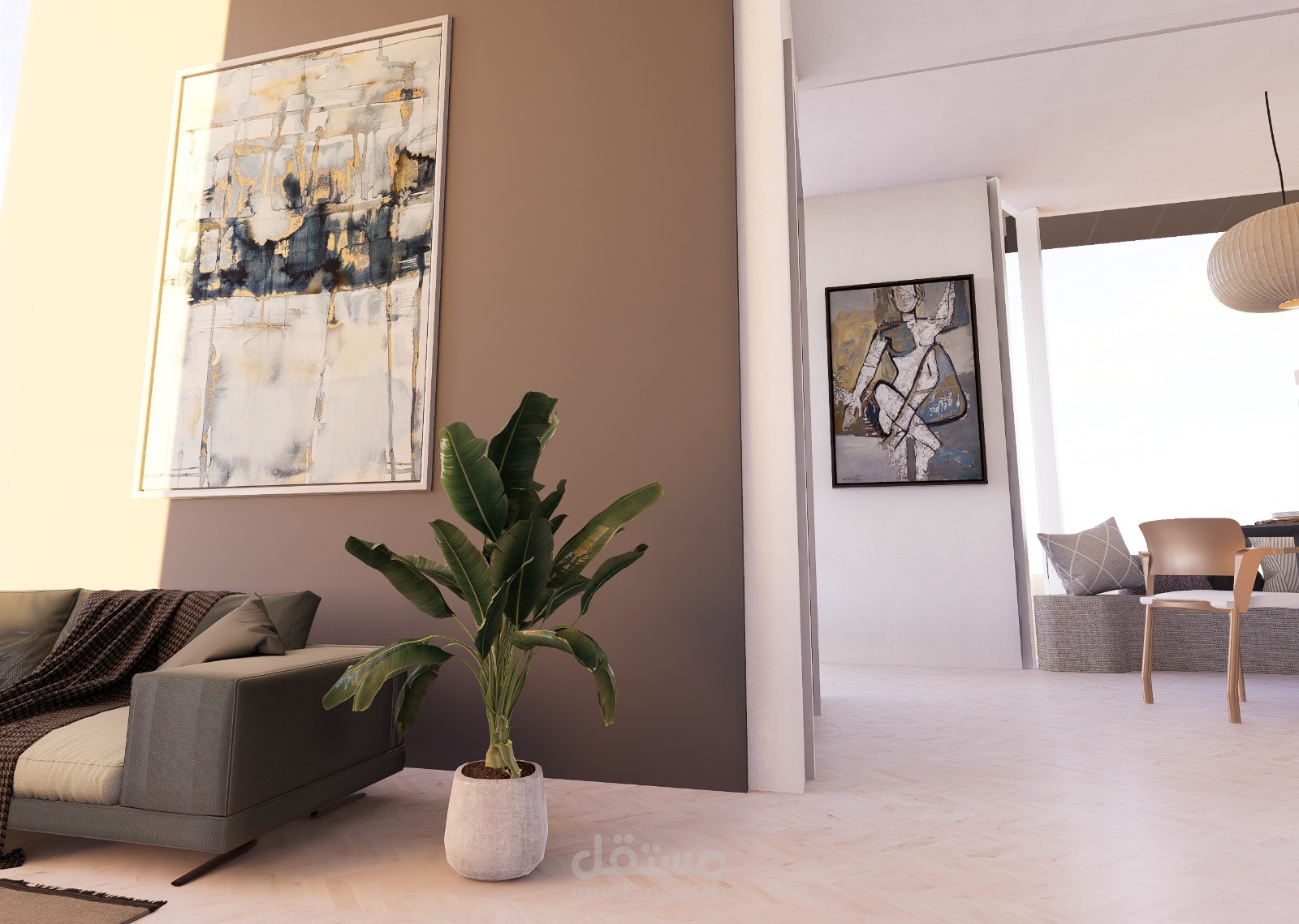 تصميم صالة منزل minimalistic