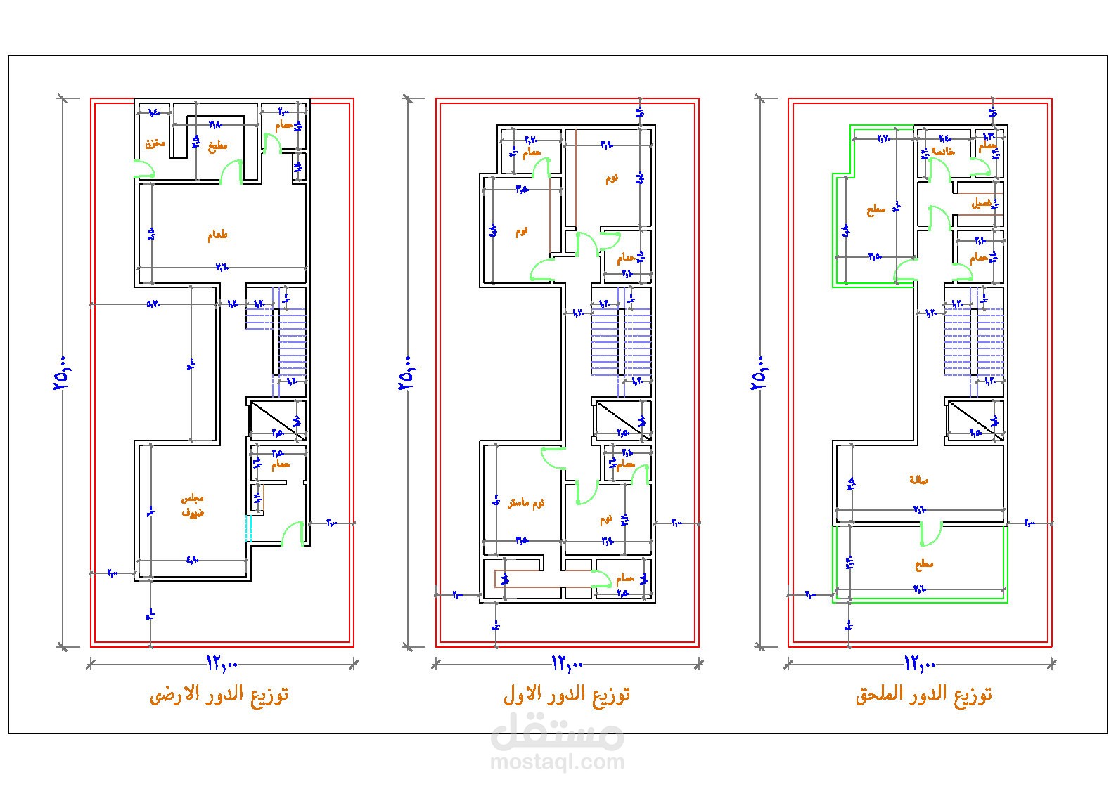 رسم معماري على برنامج الاوتوكاد